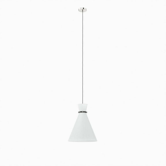 Modway Starlight 1-Light Pendant Light in White Polished Nickel