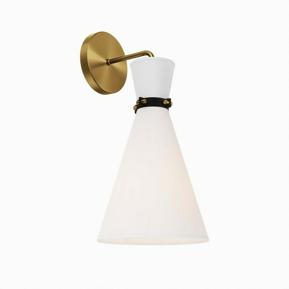 Starlight 1-Light Wall Sconce White Satin Brass