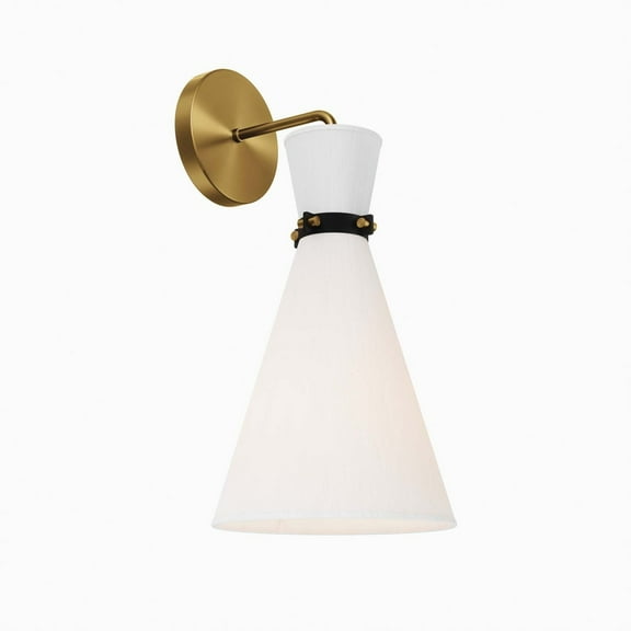 Starlight 1-Light Wall Sconce White Satin Brass