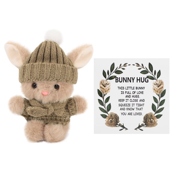 Starlight 1Pc Little Pocket Bunny, 5.9x2 inch Bunny Hugs in Box, Easter Bunny Plush, Easter Gifts for Teens, Emotional Support Plush, Easter Basket Stuffers, Travel Buddy, Coffee