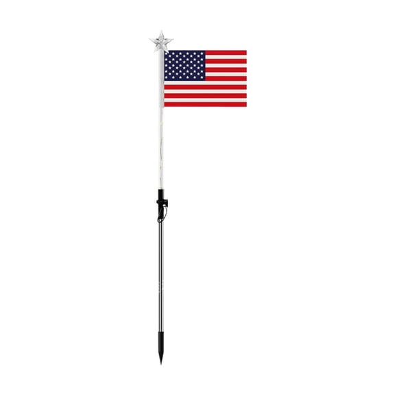 Starlight 3Pcs Garden Solar Decorations, Solar Flag Lights with Long Lasting Battery and High Capacity Solar Panel, Energy Saving, for Patriotic Outdoor Decor, Makeup Organizers
