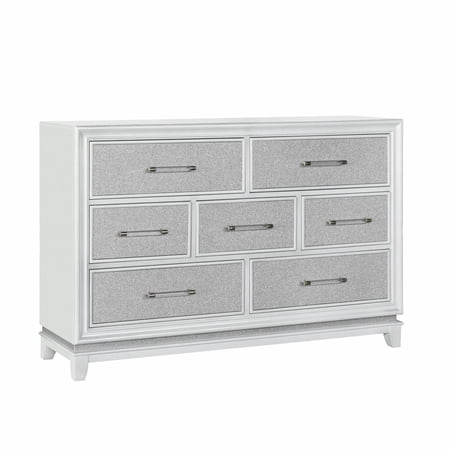 Starlight 7 Drawer Wood Dresser in White Finish by Samuel Lawrence Furniture