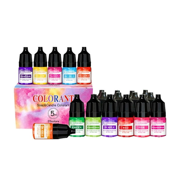 Starlight Candle Dye, 20 Colors Oil-Based Liquid Dye for Candle Wax, Vivid Candle Color for Candle Making, Highly Concentrated Natural Color of Candles, 5ml