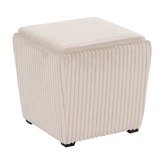 Starlight Canyon Home Beige Pink Storage Ottoman with Flip Top Tray  Upholstered Ottoman Table