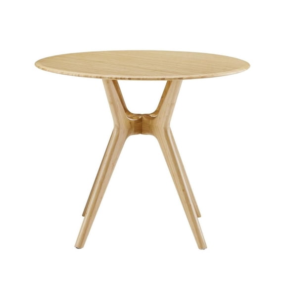 Starlight Canyon Home Beige Round Dining Table in Solid Bamboo Wooden Kitchen Table