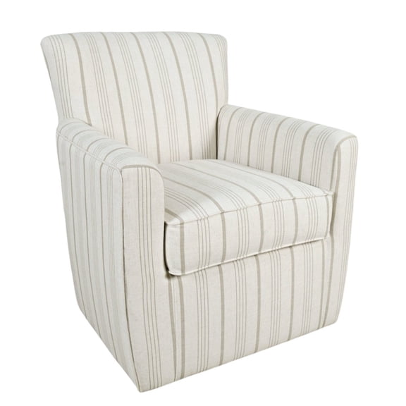 Starlight Canyon Home Beige Swivel Accent Chair with Rubberwood and Upholstered Plywood Frame