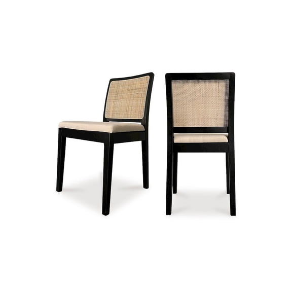 Starlight Canyon Home Black Dining Chairs Set of 2, Modern Chairs Dining Table with Cotton Upholstery