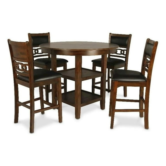 Starlight Canyon Home Brown 5-Piece Transitional Wood Dining Set for Elegant Dining Spaces