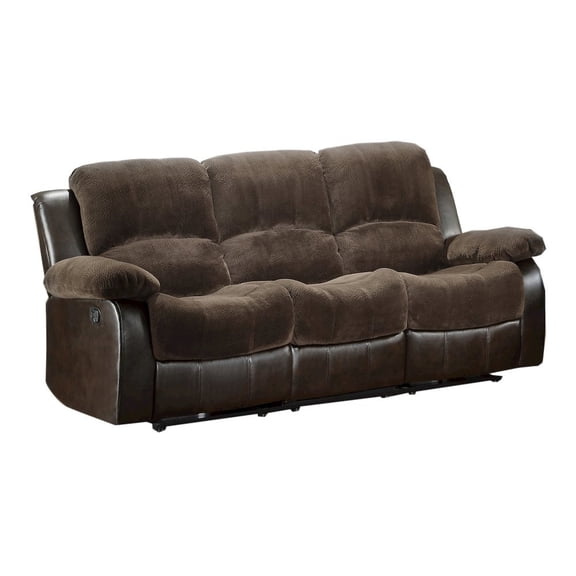 Starlight Canyon Home Brown Reclining Sofa, Overstuffed 3 Seater Couch with Plush Comfort