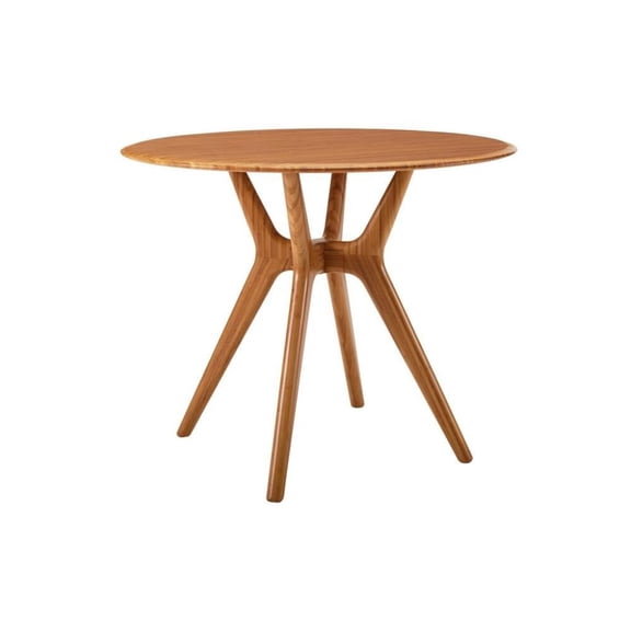 Starlight Canyon Home Brown Round Dining Table in Solid Bamboo  Wooden Kitchen Table