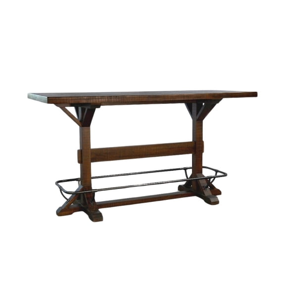 Starlight Canyon Home Brown Solid Wood Bar Table, High Top Counter Height Table for Dining Area