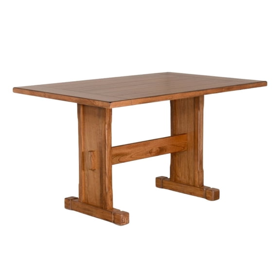 Starlight Canyon Home Brown Solid Wood Farmhouse Dining Table, Wooden Dining Table for Dining Room