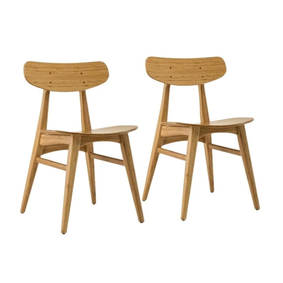 Starlight Canyon Home Caramelized Bamboo Dining Chairs Light Wood Kitchen Chair Set of 2