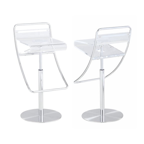 Starlight Canyon Home Clear Acrylic Bar Stool with Stainless Steel Base