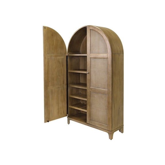 Starlight Canyon Home Coastal Arch Bar Cabinet, Fully Assembled, 2 Doors, Wine Storage, Brown