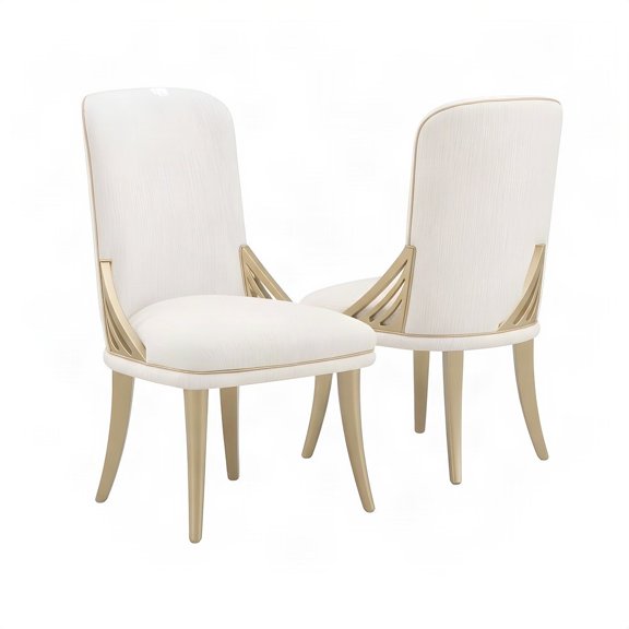 Starlight Canyon Home Dining Chairs, Tapered Legs, Creamy Pearl, Set of 2