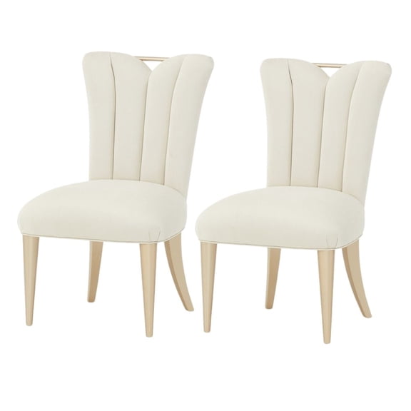 Starlight Canyon Home Elegant Upholstered Dining Chairs Set of 2  Champagne Finished Side Chairs
