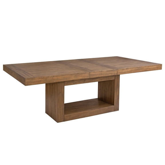 Starlight Canyon Home Expandable Dining Table, Faux Plank Top, 18-Inch Leaf, Acacia