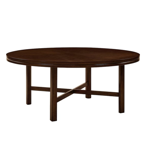 Starlight Canyon Home Grand Square Dining Table, Fancy Face Oak Veneer, Unique Double Top, Brown