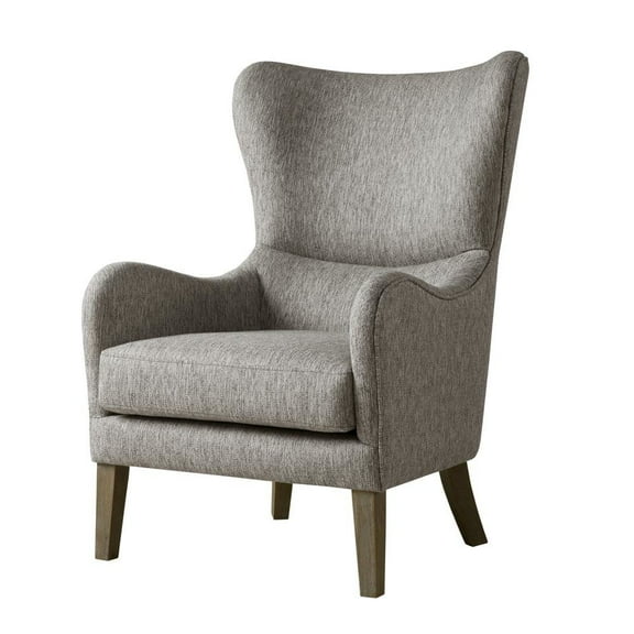 Starlight Canyon Home Gray Wingback Chair with Birch Wood Legs Elegant Living Room Recliner
