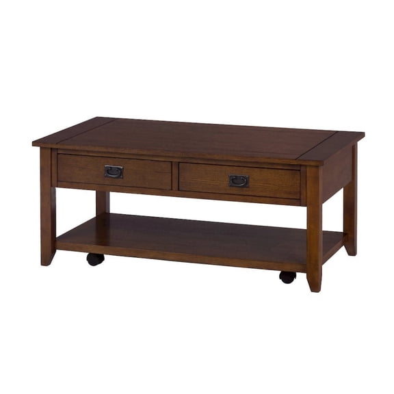 Starlight Canyon Home Oak Brown Coffee Table for Living Room, Rectangular Table for Living Room