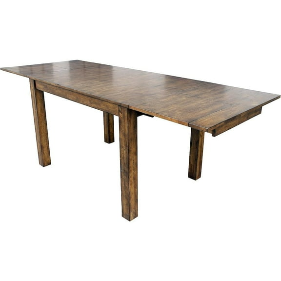 Starlight Canyon Home Rustic Whiskey Extendable Dining Table with Leaf, Rustic Dining Table