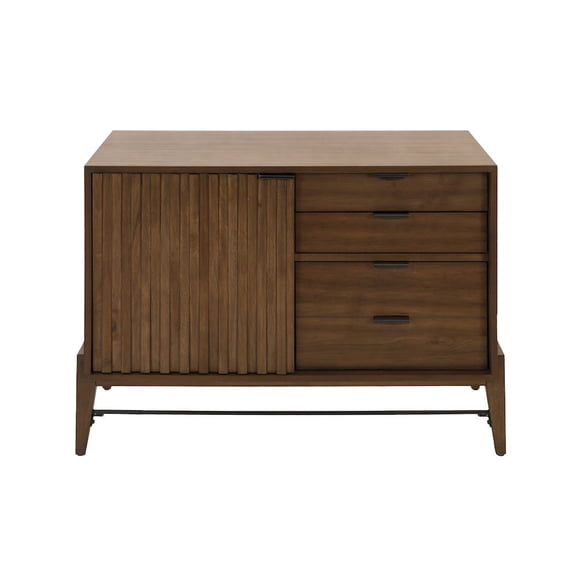 Starlight Canyon Home Small Console Table, File Drawer, 3 Drawers, Cabinet Storage, Brown
