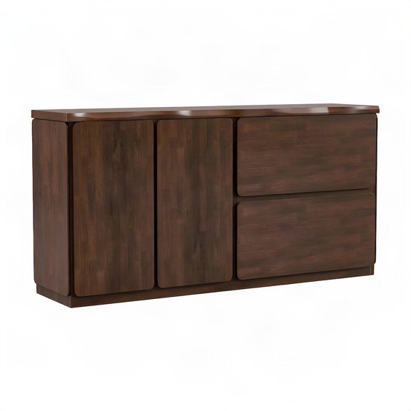 Starlight Canyon Home Solid Wood Dining Server with Live Edge Top, Brown