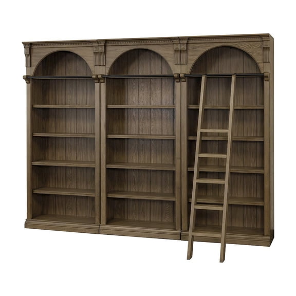 Starlight Canyon Home Tall Ladder Bookcase Wall Unit with Storage, Barrister Library Design