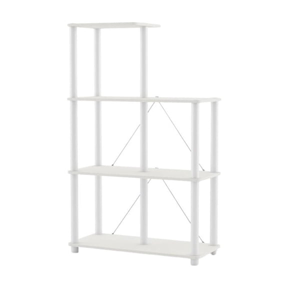 Starlight Canyon Home White Bookcase 5 Cube Storage Organizer with Open Cubby Shelf Design