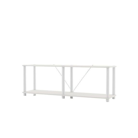 Starlight Canyon Home White Standing Shelf – 2 Tier Display Shelf with Horizontal Bookshelf Design