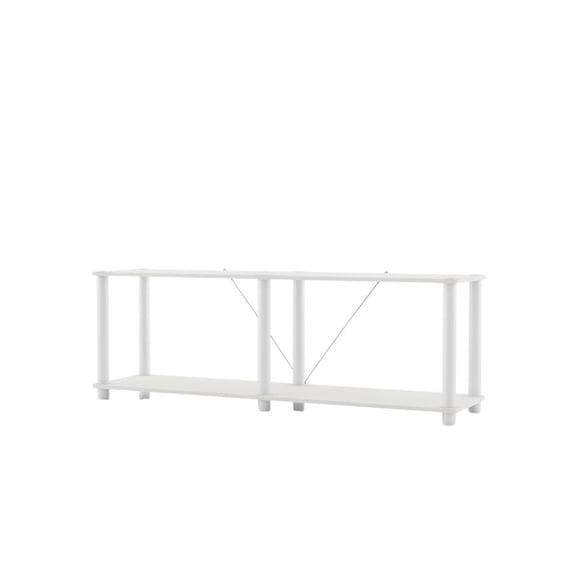 Starlight Canyon Home White Standing Shelf  2 Tier Display Shelf with Horizontal Bookshelf Design