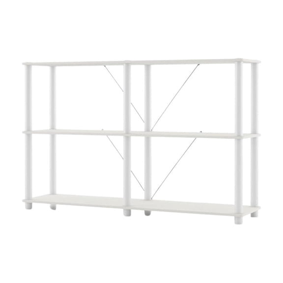Starlight Canyon Home White Standing Shelf  3 Tier Display Shelf with Horizontal Bookshelf Design