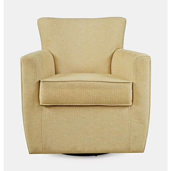 Starlight Canyon Home Yellow Swivel Accent Chair with Rubberwood and Upholstered Plywood Frame