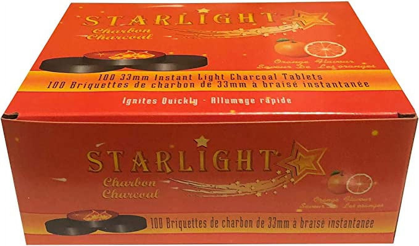 Starlight Charcoal 33MM Instant Light Charcoal Tablets (Orange