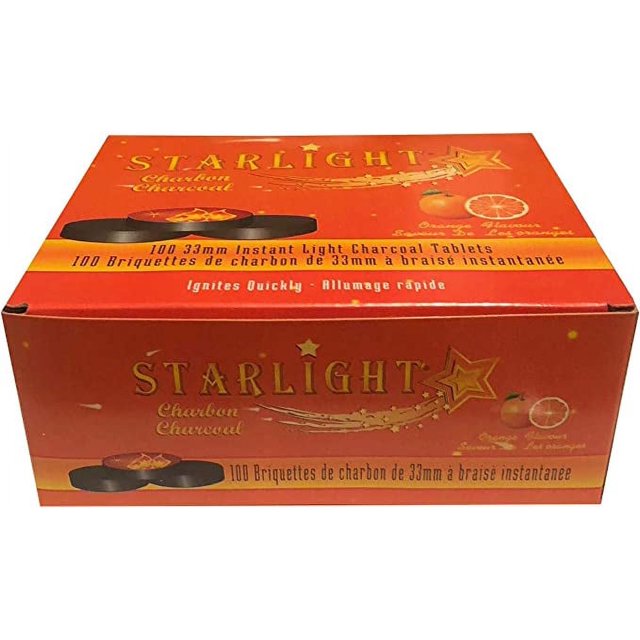 Starlight Charcoal 33MM Instant Light Charcoal Tablets (Orange