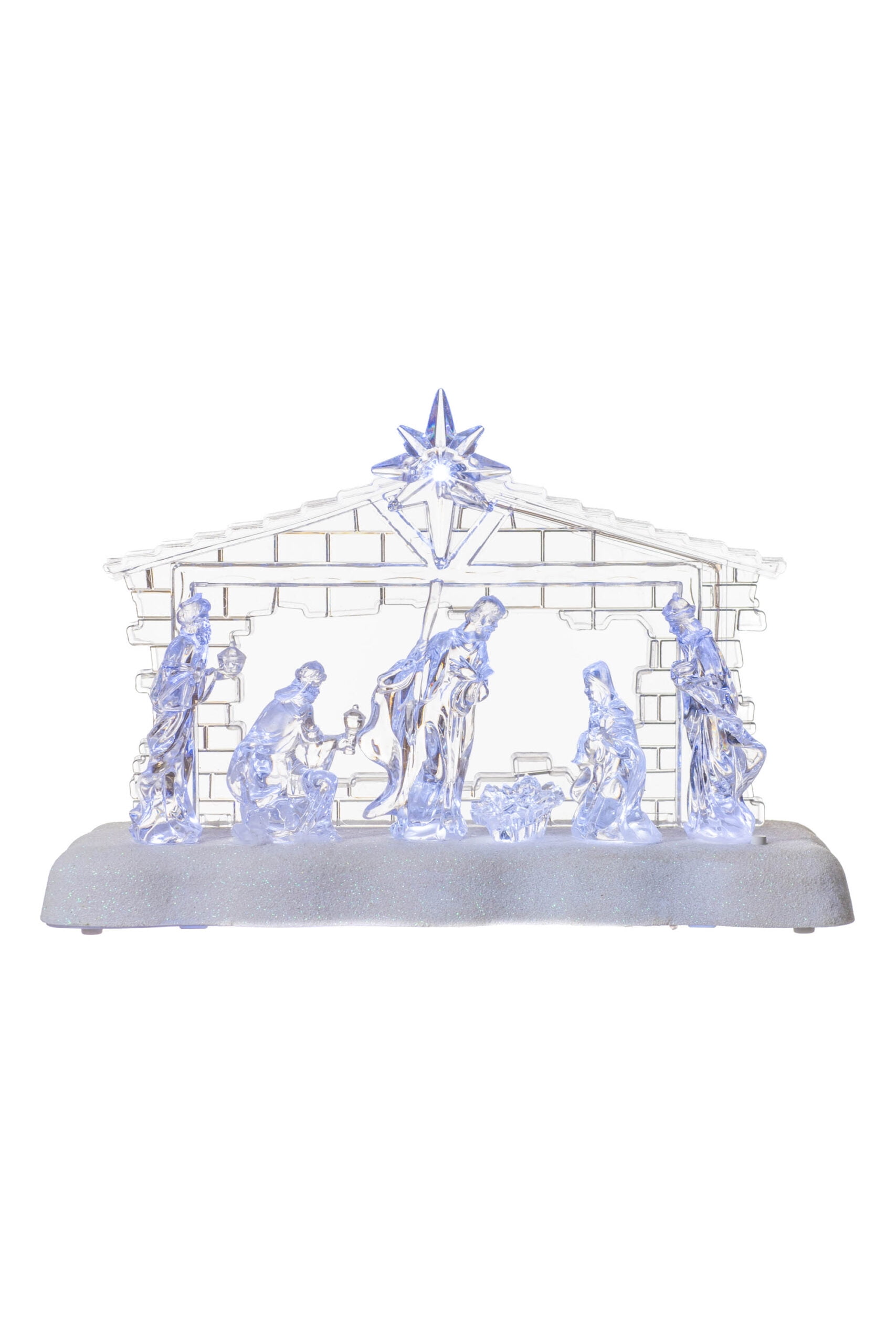 Starlight Collection, Clear Plastic Musical Transparent LED Nativity