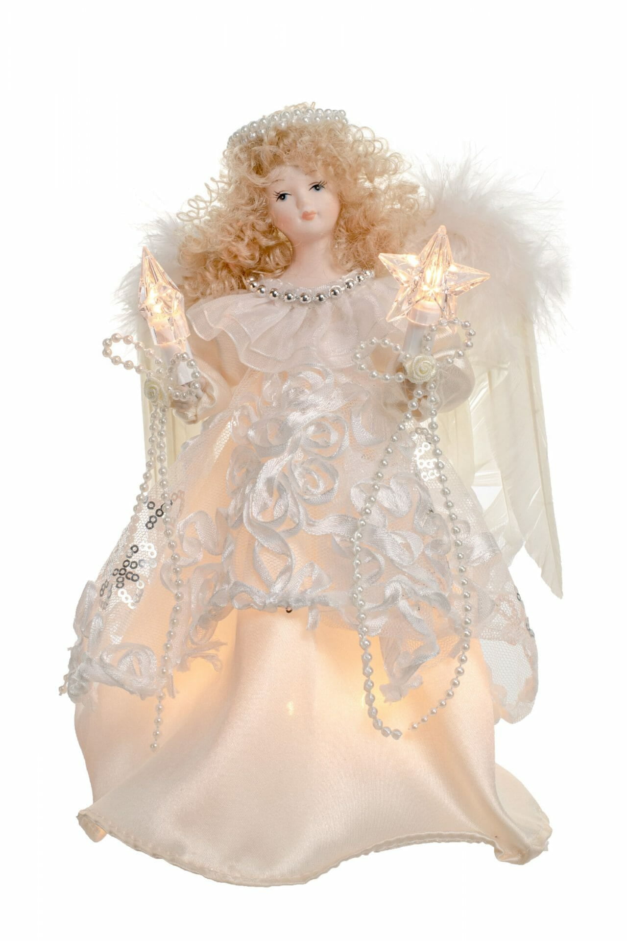 Starlight Collection, Ivory Fabric Small 10Light Angel Tree topper
