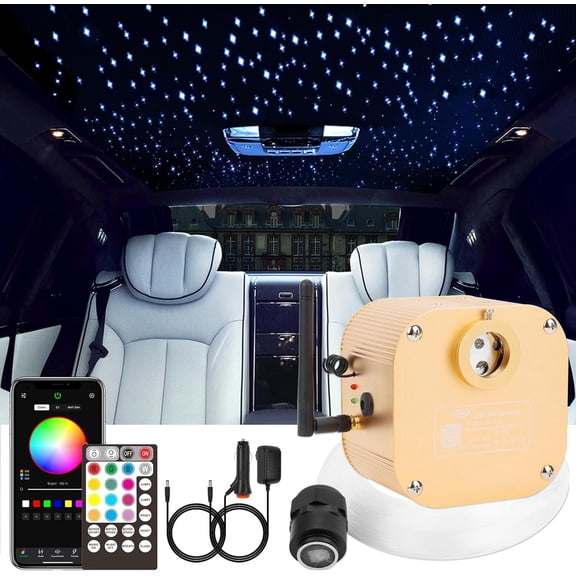 Starlight Headliner Kit Twinkle, 16W 550 count 13.1ft 0.03in Lights for , Fiber Optic Ceiling Light, RGBW LED APP+Remote+ Light Headliner Kit for Theater