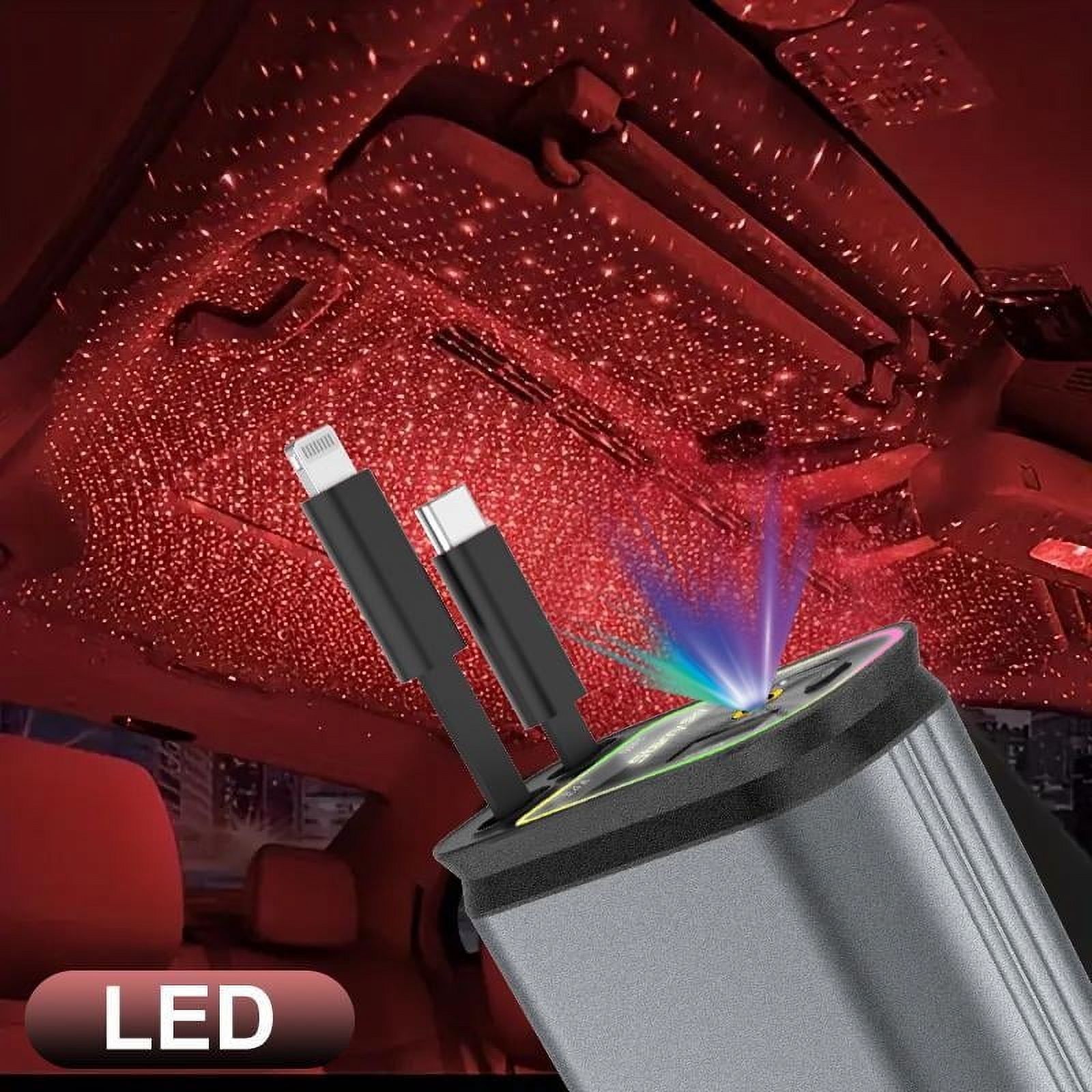 Starlight In Roof Retractable charge with Lightning Cable,Dual Charge ...