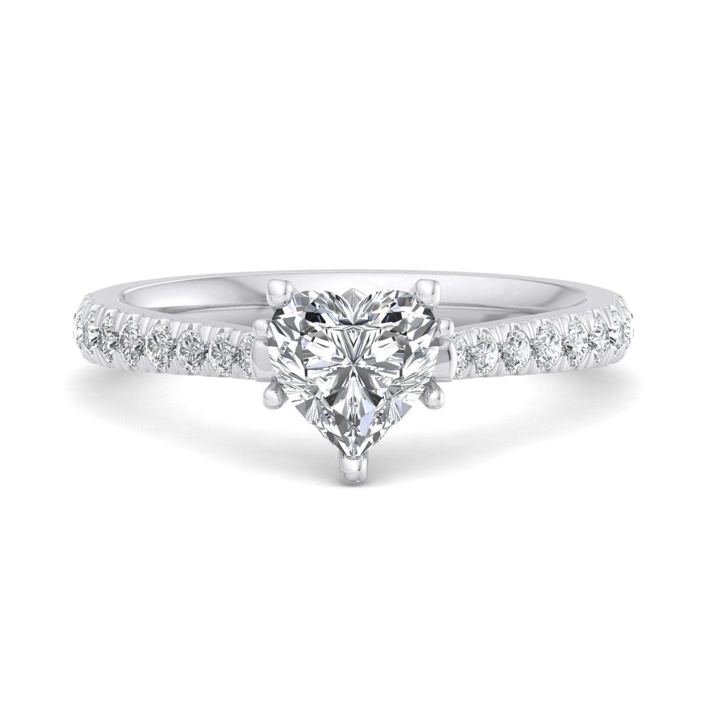 Starlight Jewelry 1.38 Ct Heart Cut Moissanite Engagement Ring - 14K ...