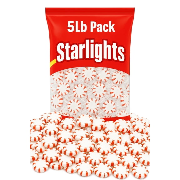 Starlight Mints, Individually Wrapped Refreshing Mints, Ideal Peppermint Candies for Sharing, Candy Dishes and Holidays (5 Lbs) 26900012