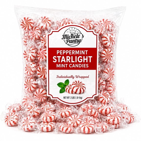 Colombina Peppermint Starlight Mints Hard Individually Wrapped 50 Count 2 lbs