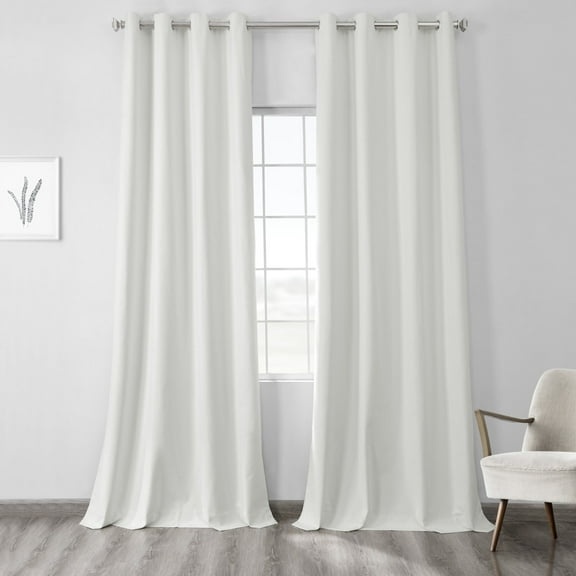 Starlight Off White Thermal Cross Linen Weave Blackout Grommet Curtain (1 Panel), Starlight Off White, 50W X 108L