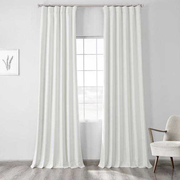 Starlight Off White Vintage Thermal Cross Linen Weave Blackout Curtain (1 Panel), Starlight Off White, 50W X 120L