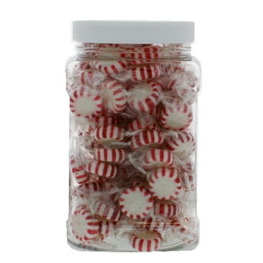 Starlight Peppermint 1.25 Pound Bulk Naturally Flavored Mints - Original Bulk Peppermint Hard Candy in 48 FL OZ Gift Ready Reusable Square Jar