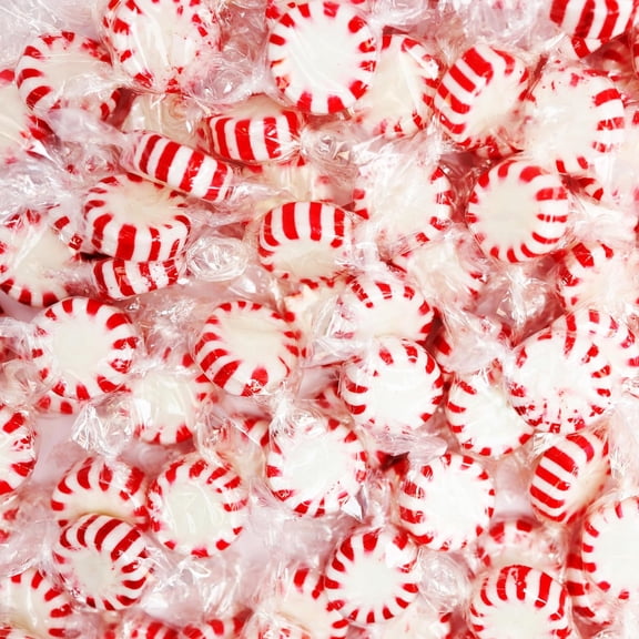 Starlight Peppermint Bulk Hard Candy Mints, 3 Pound | Bulk Candy Peppermint Mints Individually Wrapped, Holiday Mints, Hard Candy, Gluten Free in Resealable Bag 48 Oz