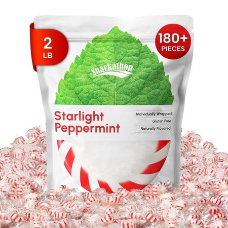 Snackathon Starlight Peppermint Candy, Individually Wrapped, 2 Pound Bag