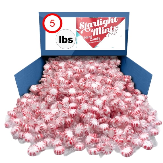 Starlight Peppermints, Individually Wrapped Hard Candy, 5 Pounds, Approx 400 Pieces, Holiday Mint Candies