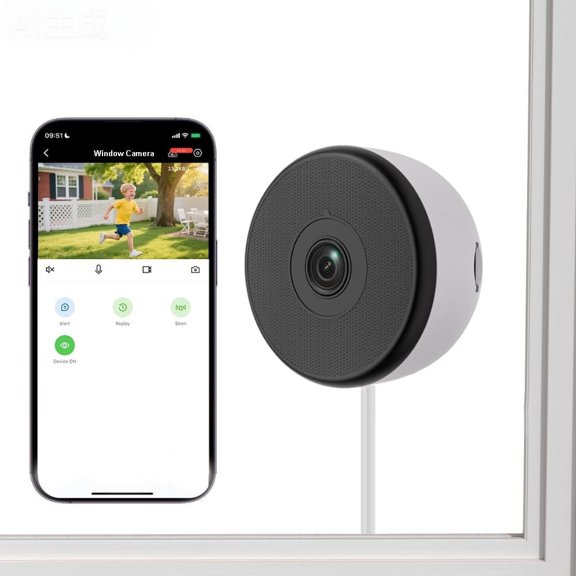 Starlight Window Camera, Resolution, Full-Color Night Vision, Indoor Camera, Wide Angle View, AI Detection